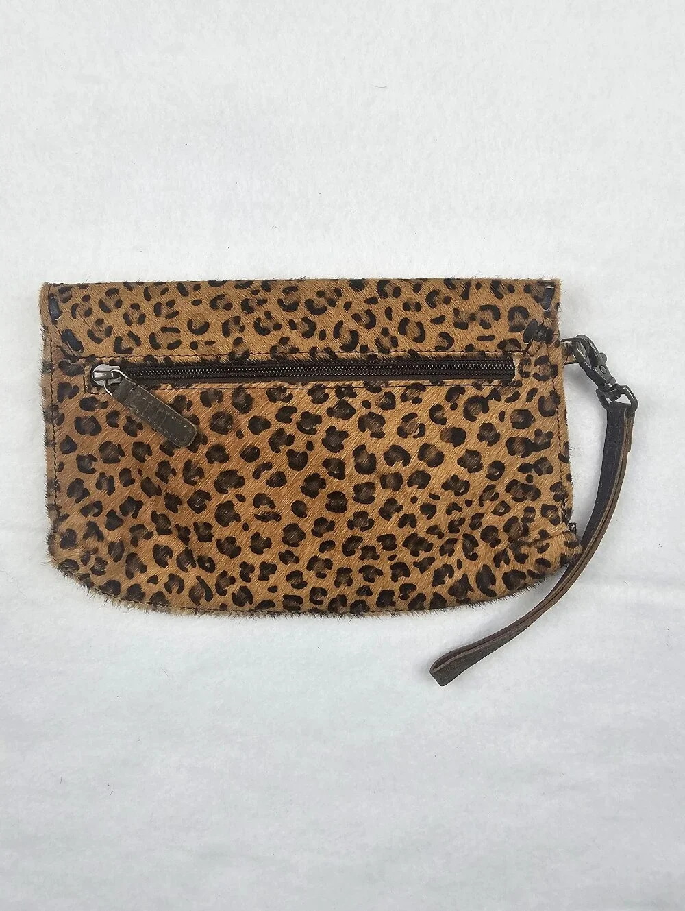 Myra Horizon Leopard Animal Print Cowhide Leather Clutch Wristlet Pocket Country
